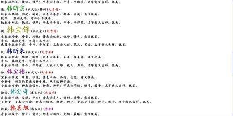 韩姓起名
